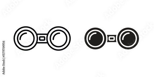 Binoculars icon concept. pixel perfect linear ui icon.
