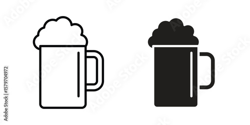Beer icon concept. pixel perfect linear ui icon.