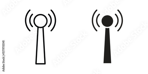 Antenna icon concept. pixel perfect linear ui icon.