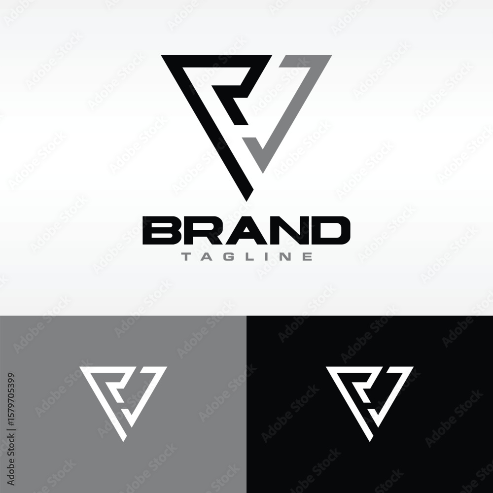 letter RJ triangle logo letter RJ triangle logo