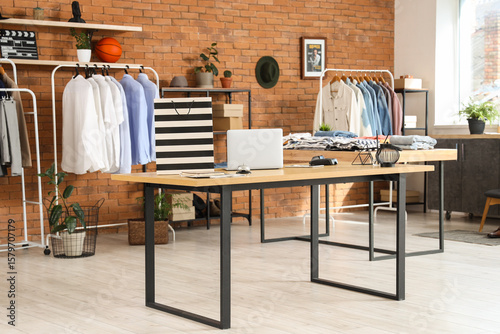 Modern clothing store inter...