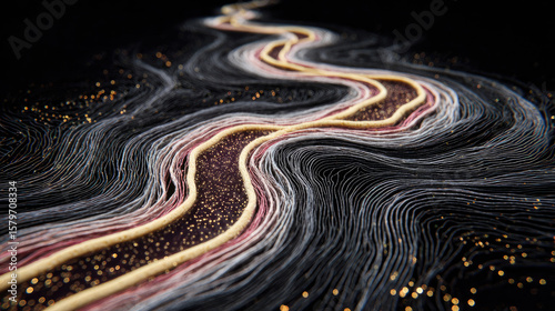 Sudden urge from nervous bladder concept. Abstract design featuring flowing lines and vibrant colors.