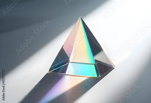 Prismatic Light Refraction Backgrounds with Geometric Crystal Shapes