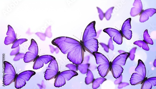 Purple butterflies in flight (3)