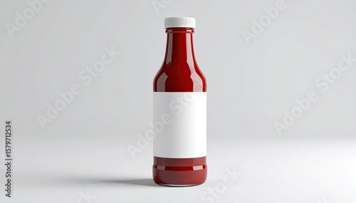 Red sauce bottle mockup