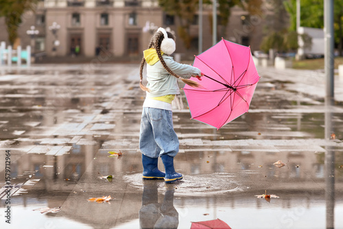 Cute little girl in gumboot...