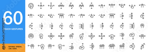 Touch gestures icon set. Minimalist hand-drawn vector symbols. Cave art inspired clipart. Includes abstract figures, reaching hands, simple faces, long limbs, and more. Editable black line art.