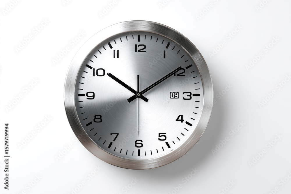 Metallic clock displaying 1012 day 9 in a white background Metallic clock displaying 1012 day 9 in a white background