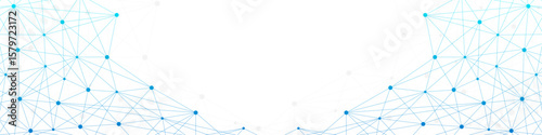 Abstract network futuristic technology plexus banner. Connecting lines and dots for global communication