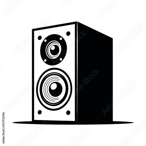 Black and white stereo speaker audio sound