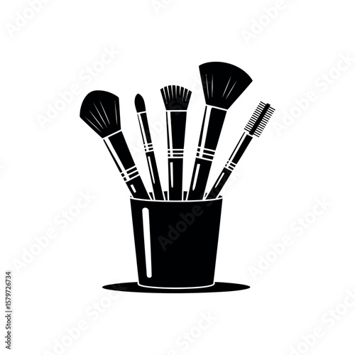 Makeup brushes in holder beauty tools cosmetic brushes