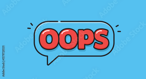 Oops Comic Speech Bubble Sign Vector Illustration