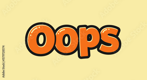 Oops Text in Comic Style Speech Bubble Vector Art