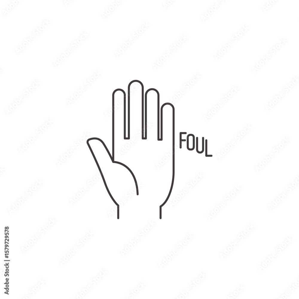 Fototapeta premium An outline icon of a hand with the word 
