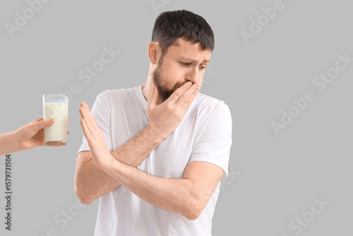 Sick young man rejecting fe...