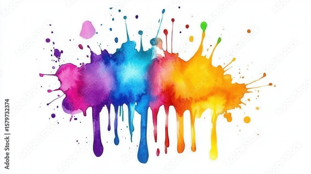Fototapeta premium splash art template, vibrant artistic expression with softly blurred fluid background