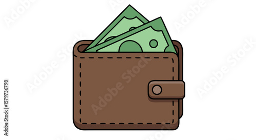 Wallet with Money Icon – Business Finance Vector