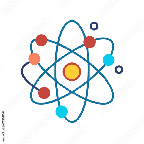 Colorful Illustration of an Atom Structure