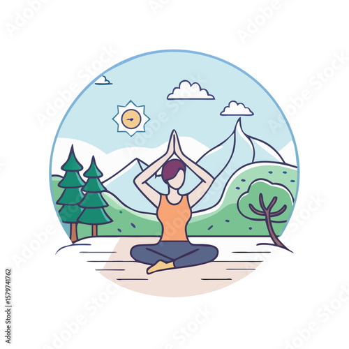 Woman Practicing Yoga in Nature