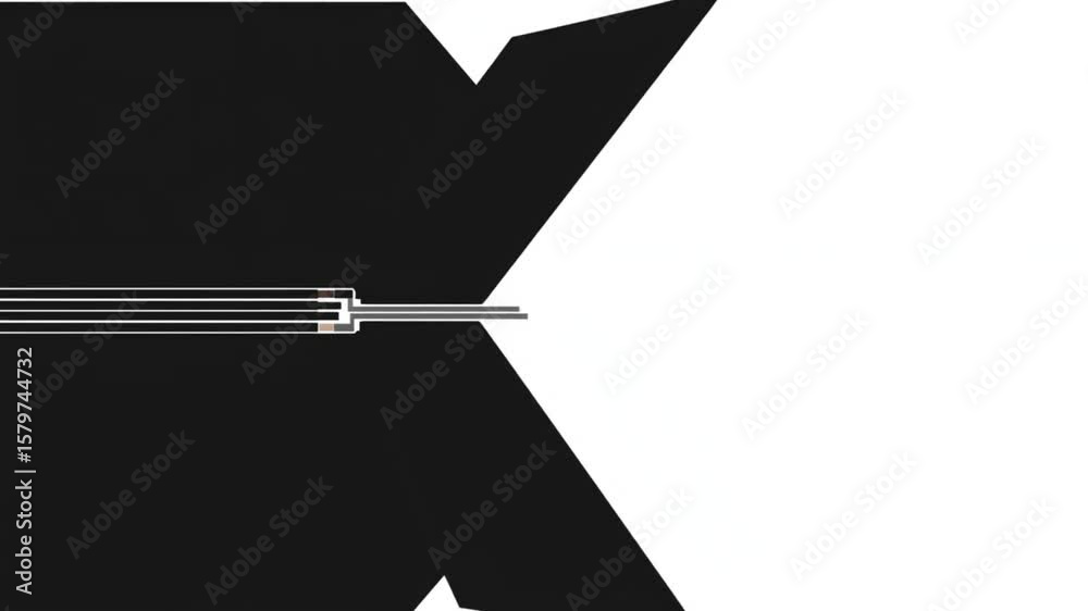 black x shape on white surface