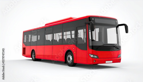 Red bus, side view