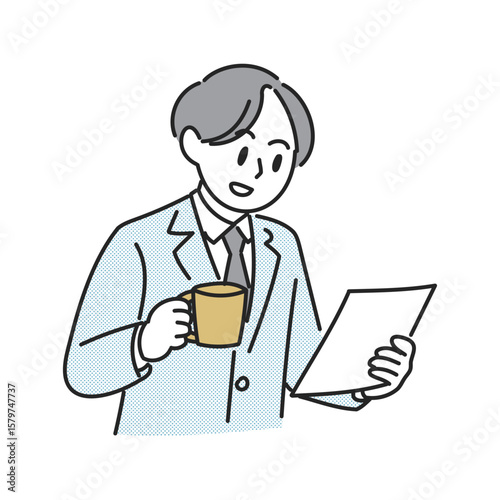 会議で話し合う二人のビジネスマンのイラスト