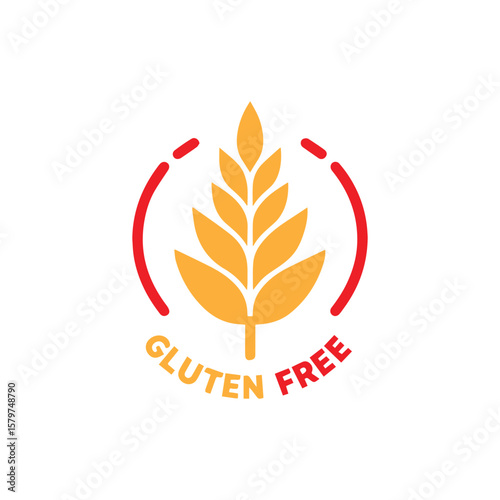 Gluten free logo vector on a white background. Gluten free logo icon