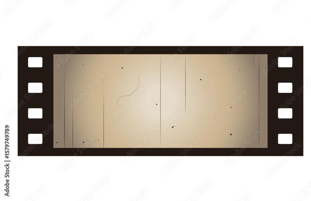 Obraz premium セピア色で傷、汚れがある映画写真の70ミリフィルム グラフィック素材