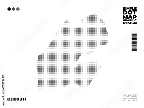 Minimalist dot map design of Djibouti can be use for design element, infographic, or education