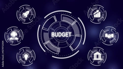 Wallpaper Mural Budget planning business finance concept on virtual screen interface. Business, technology, networking concept. a futuristic holographic advanced HUD circle platform Business, Technology network. Torontodigital.ca