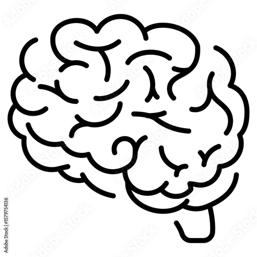 Human Brain and Nervous System line Icon