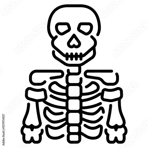 Human Skeleton and Bones line Icon