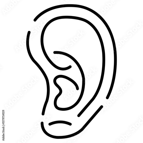 Human Ear Anatomy line Icon