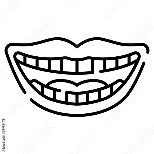 Human Mouth and Oral Cavity line Icon
