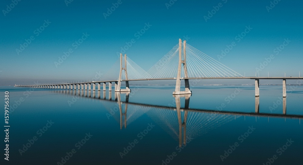 Obraz premium Cable stayed bridge across water