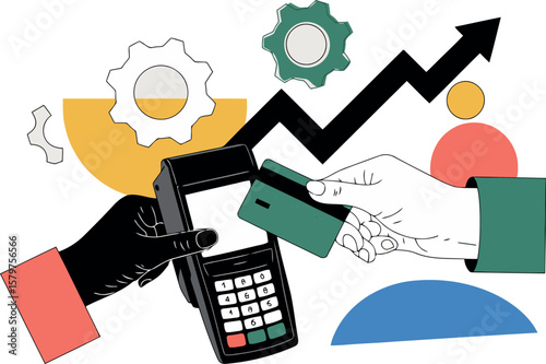  a modern financial transaction taking place, symbolizing the convenience of digital payments.