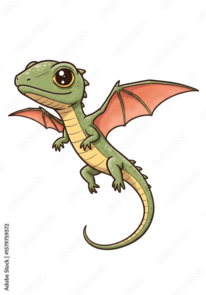Obraz premium Cute Cartoon Dragon Illustration