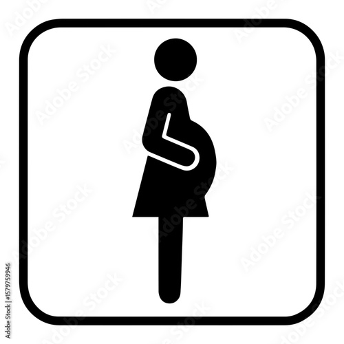 Priority for pregnant women icon with transparent background symbolizing reserved seating and maternal care

