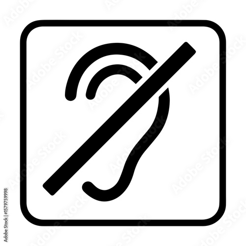 Hearing impaired icon with transparent background symbolizing accessibility and hearing disability support
