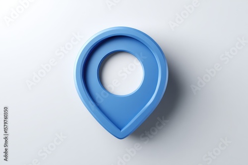 Free Download Light blue location pin on plain white background - GFXLoad