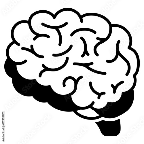 Human Brain and Nervous System Black Fill Icon