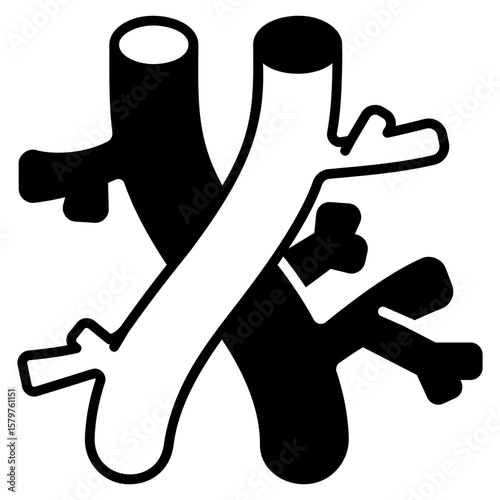 Urinary System and Kidneys Black Fill Icon