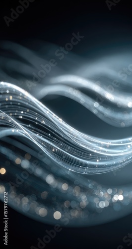 Abstract flowing lines of light