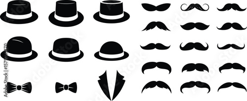 Find the perfect mustache styles vector set for your design needs with various mustache shapes and types editable vector.