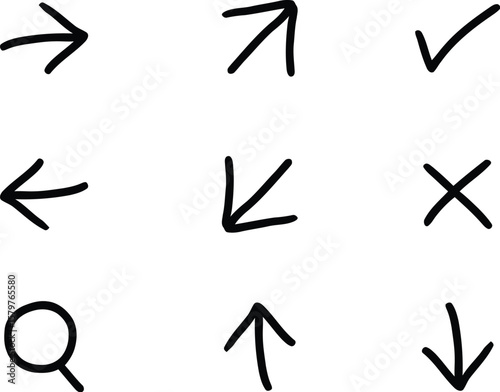 Arrow illustration set direction pointers graphic design elements navigation signs vector arrows sketch 3d editable vector.