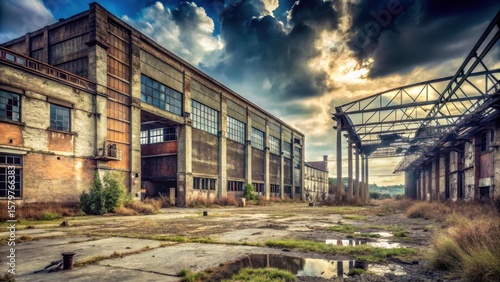Abandoned Factory Amidst Deserted Landscape