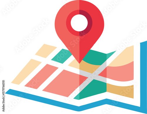 A comprehensive collection of colorful GPS and map-related icons, illustrating navigation, location, and travel concept