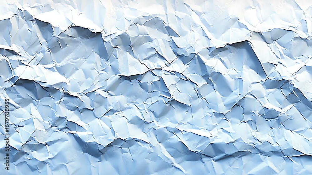 Obraz premium Abstract texture of crumpled light blue paper, creating a captivating background for design and