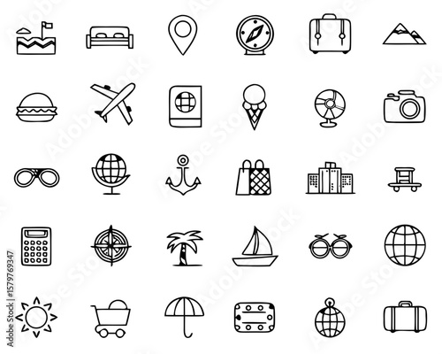 Icônes de voyage et de tourisme