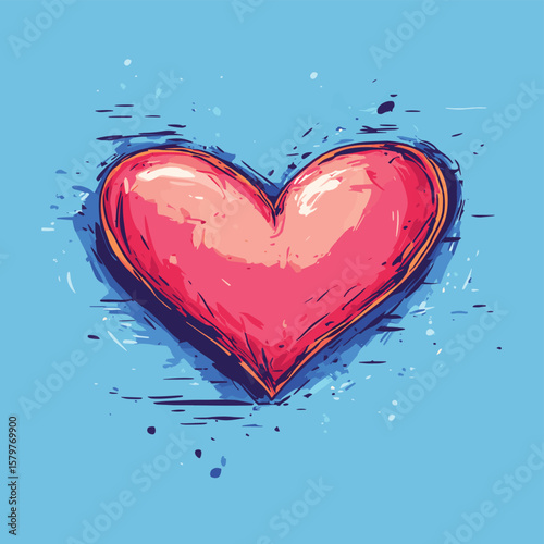 Letter of love, vector style simple color